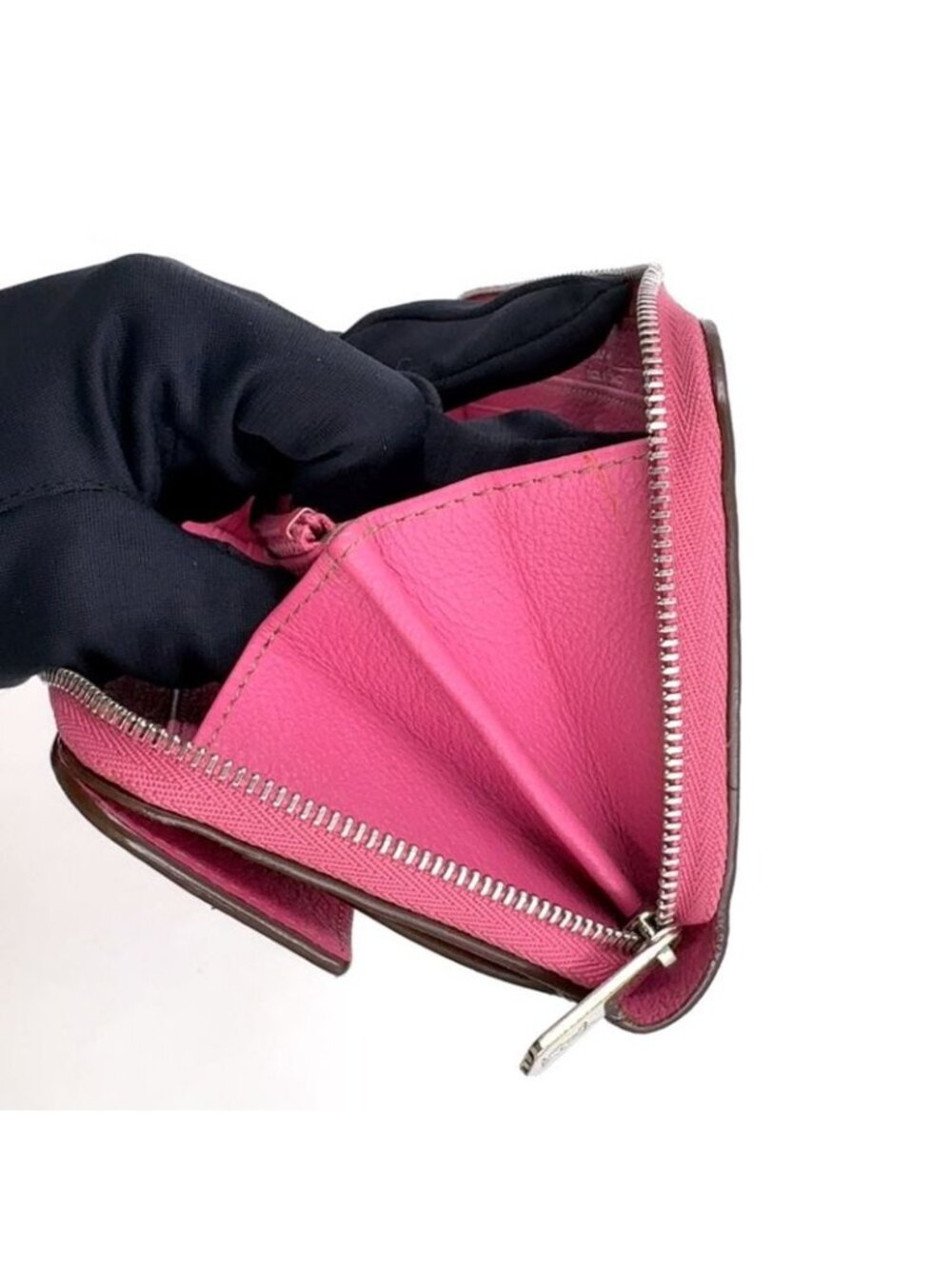 ★SOLD★ Cartier C de Cartier International Wallet Leather Pink Silver - Picture 7 of 13
